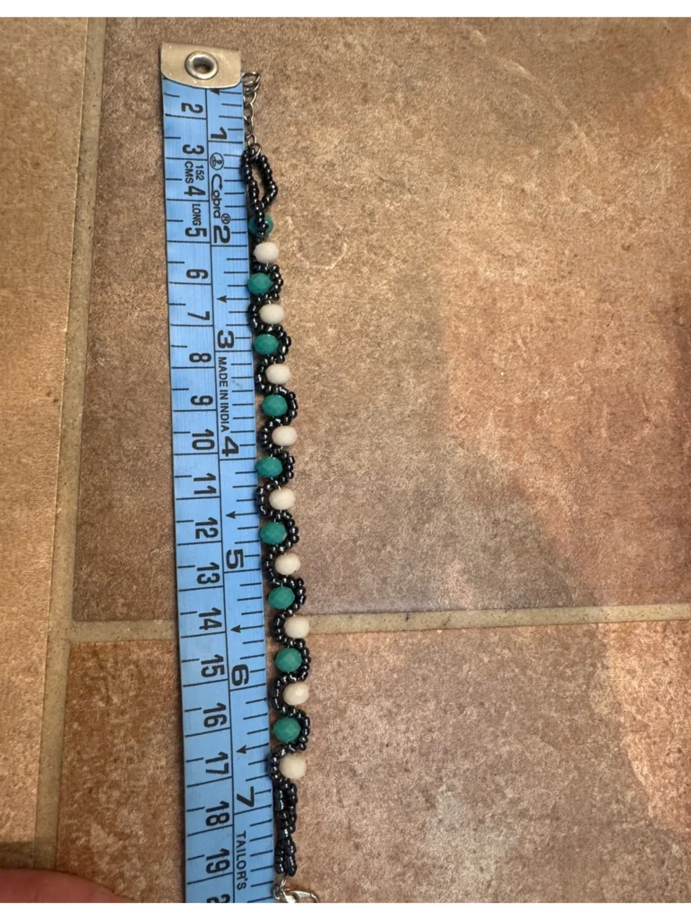 NEW! Handmade Bracelet blue and white beads silver NWT with a bohemian flair!